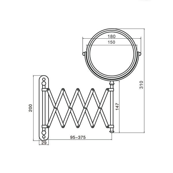 Specchio_Ingranditore_per_Hotel_FederHotel_KA_FH_AB10SI_disegno_tecnico