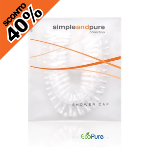 Cuffie per Doccia in bustina trasparente per la linea cortesia Simple and Pure