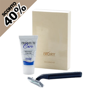 Set da Barba in elegante astuccio di cartone della Linea Cortesia IVORY  ordinabile da 10 set