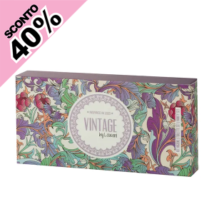 Vanity Set completo di 4 articoli in elegante astuccio colorato della Linea Cortesia VINTAGE ordinabile da 24 astucci