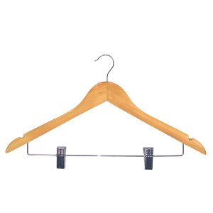 Grucce Burlington in legno massello chiaro con clips CY-GBCC acquistabile da 100 grucce