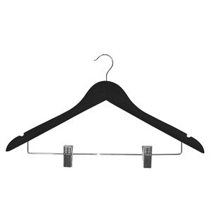 Grucce Burlington in legno massello nero con clips CY-GBNC acquistabile da 100 grucce