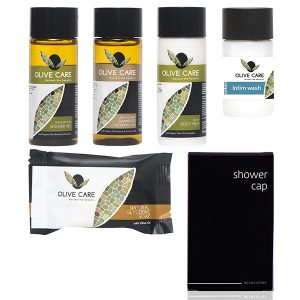 SET CORTESIA 6 per piccole quantità della Linea Cortesia OLIVE CARE composto da 300 PRODOTTI