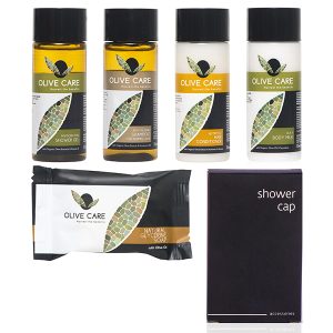 SET CORTESIA 7 per piccole quantità della Linea Cortesia OLIVE CARE composto da 300 PRODOTTI