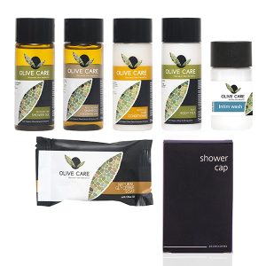 SET CORTESIA 8 per piccole quantità della Linea Cortesia OLIVE CARE composto da 350 PRODOTTI