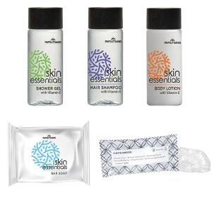 SET CORTESIA 8 per piccole quantità della Linea Cortesia SKIN ESSENTIALS composto da 250 PRODOTTI